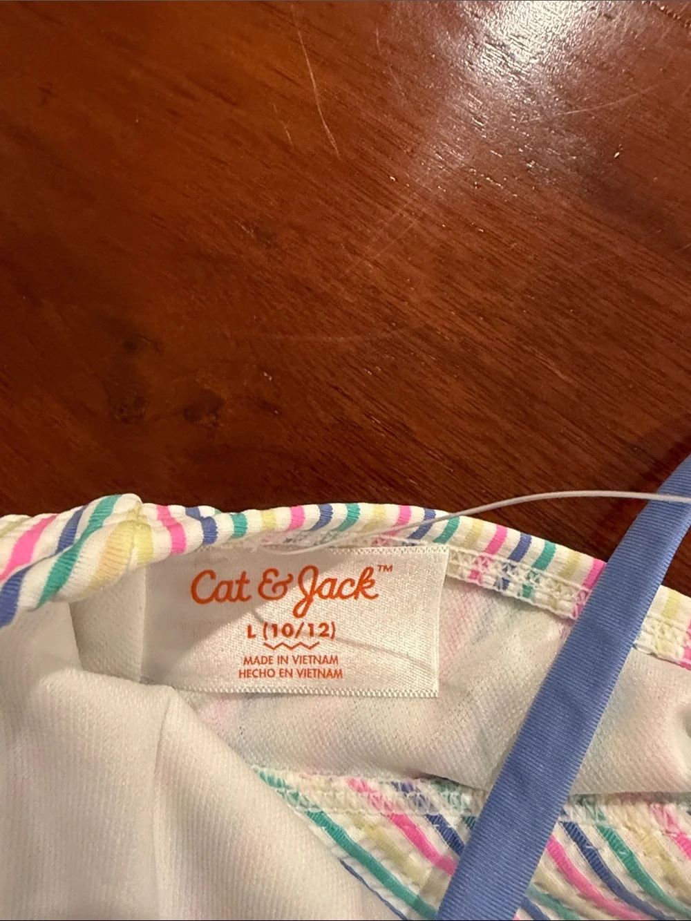Target Girls' Rainbow Striped Tankini Top with Lavender Bikini Bottoms